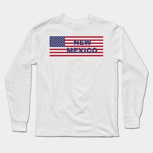 New Mexico State in American Flag Long Sleeve T-Shirt